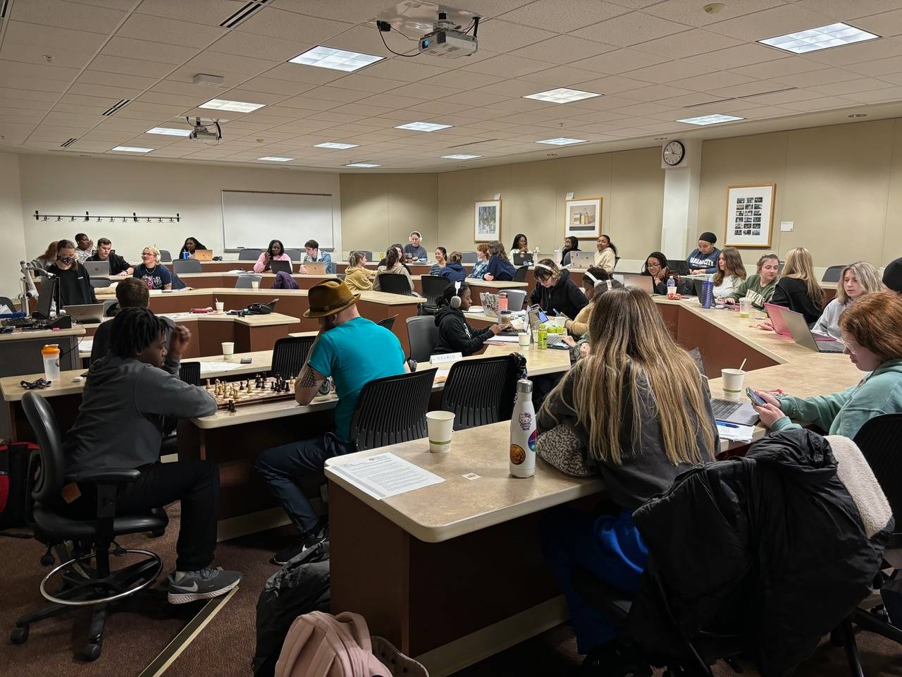 classroom full of students